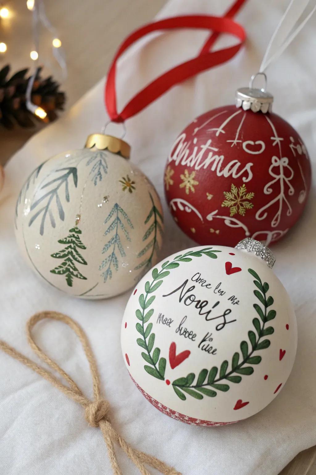 Imbue a personal impression on your tree with handcrafted baubles.