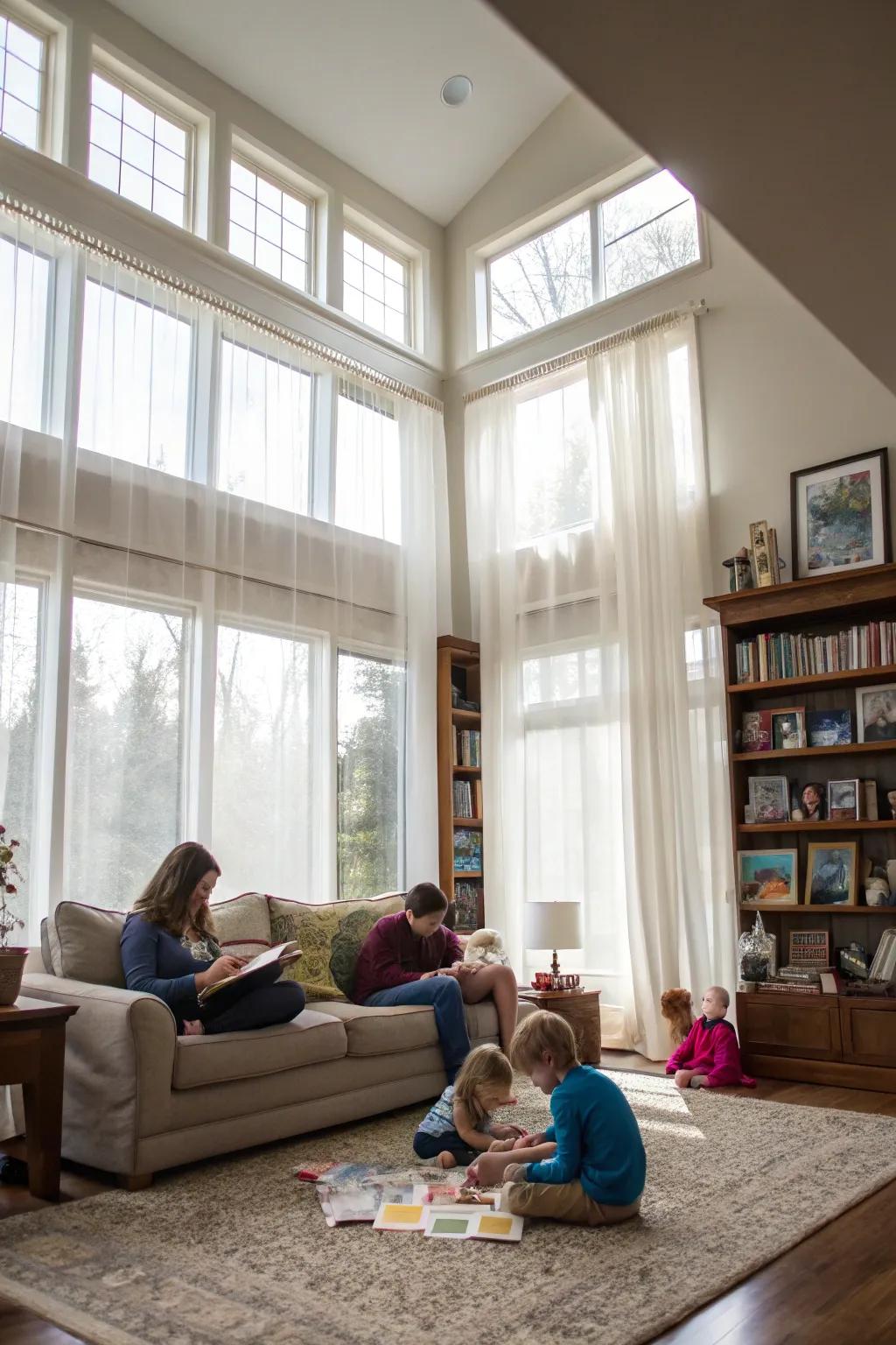 Natural light improves the atmosphere and mood in any family space.