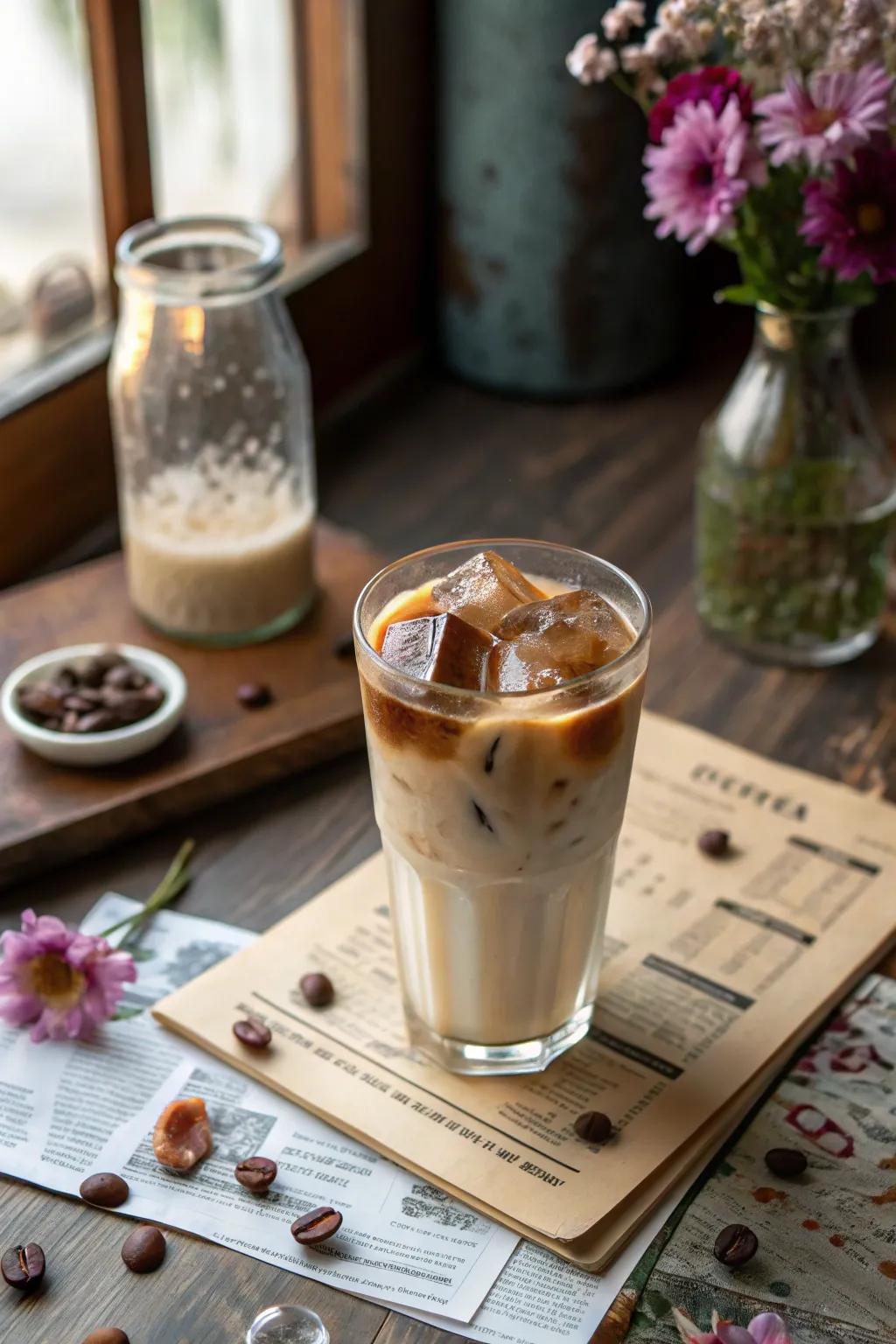 Coffee ice cubes for resilient iced coffee.