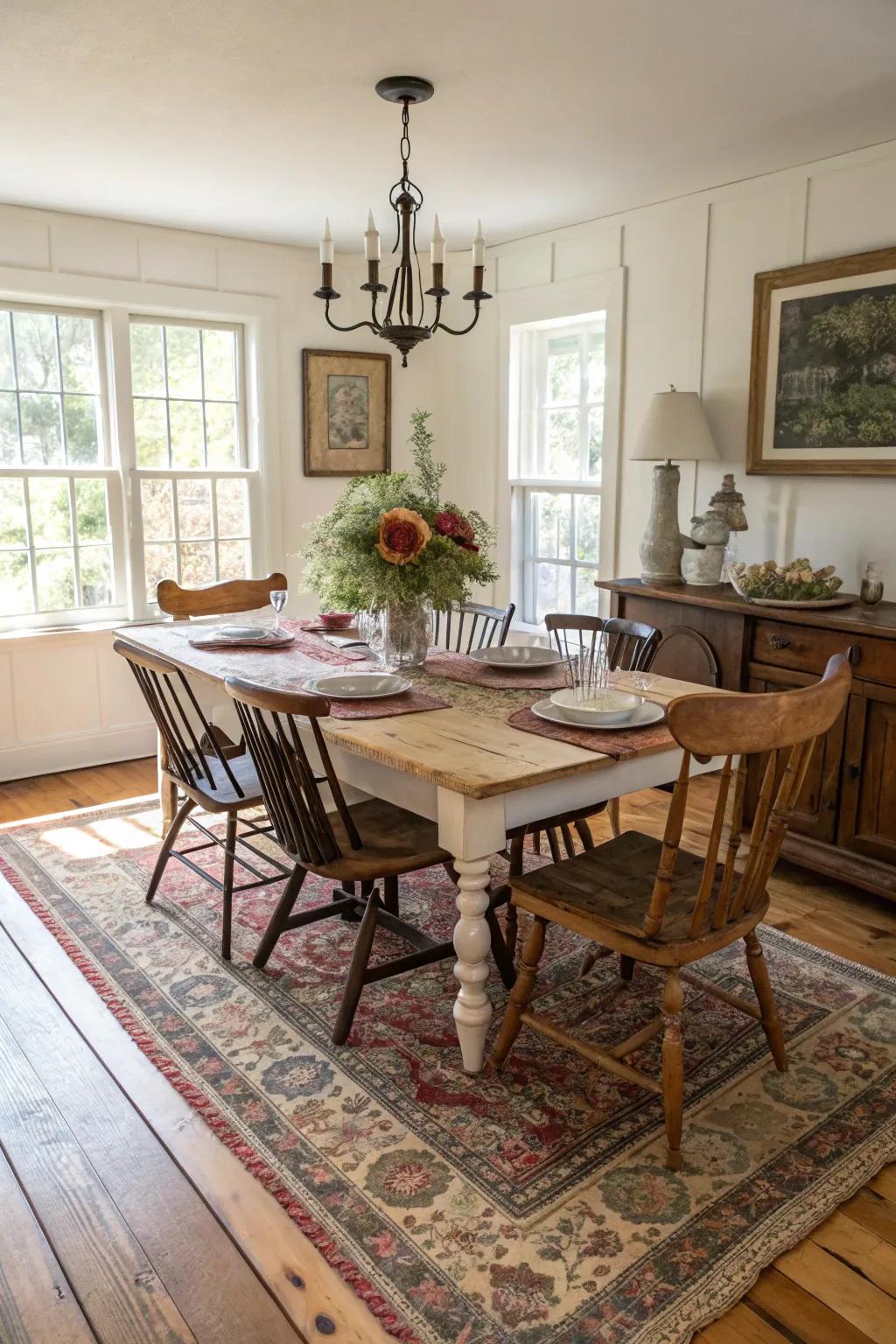 Antique rugs add character and a sense of history to any room.