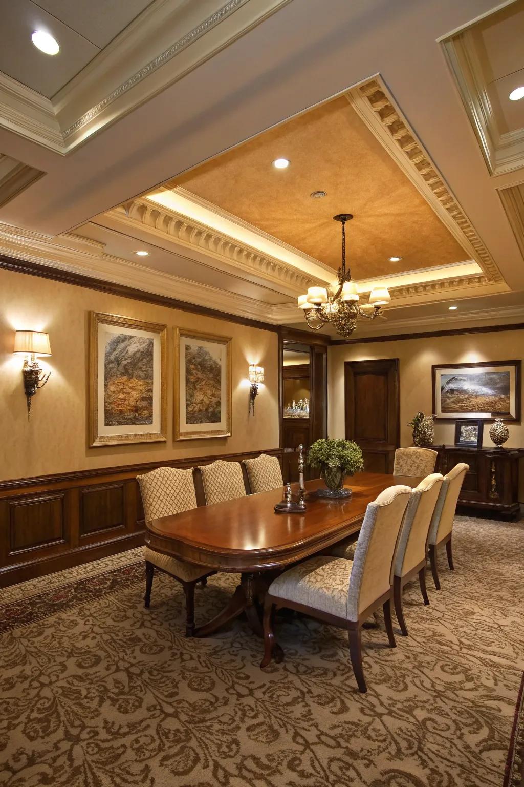 Enhance your ceiling with appealing simulated molding.