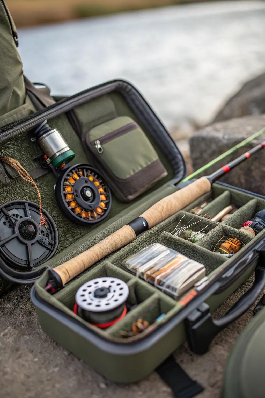 Mobile gear carrier for the angler on the move.
