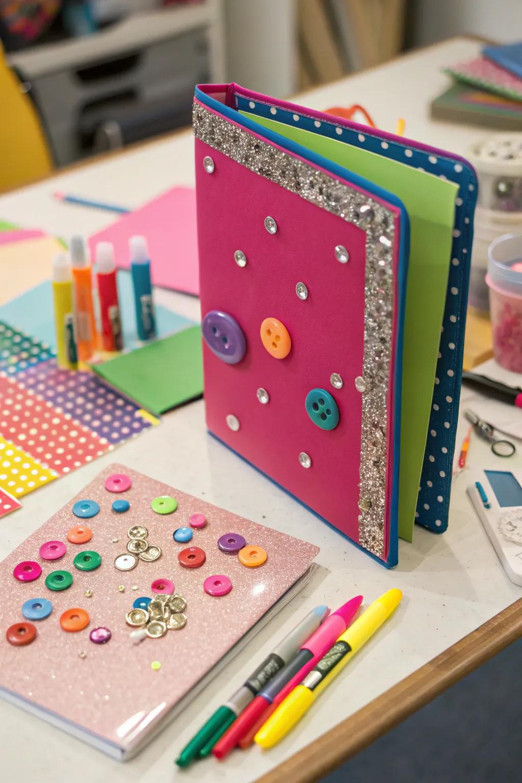 Make your folders stand out with attention-grabbing raised decorations.