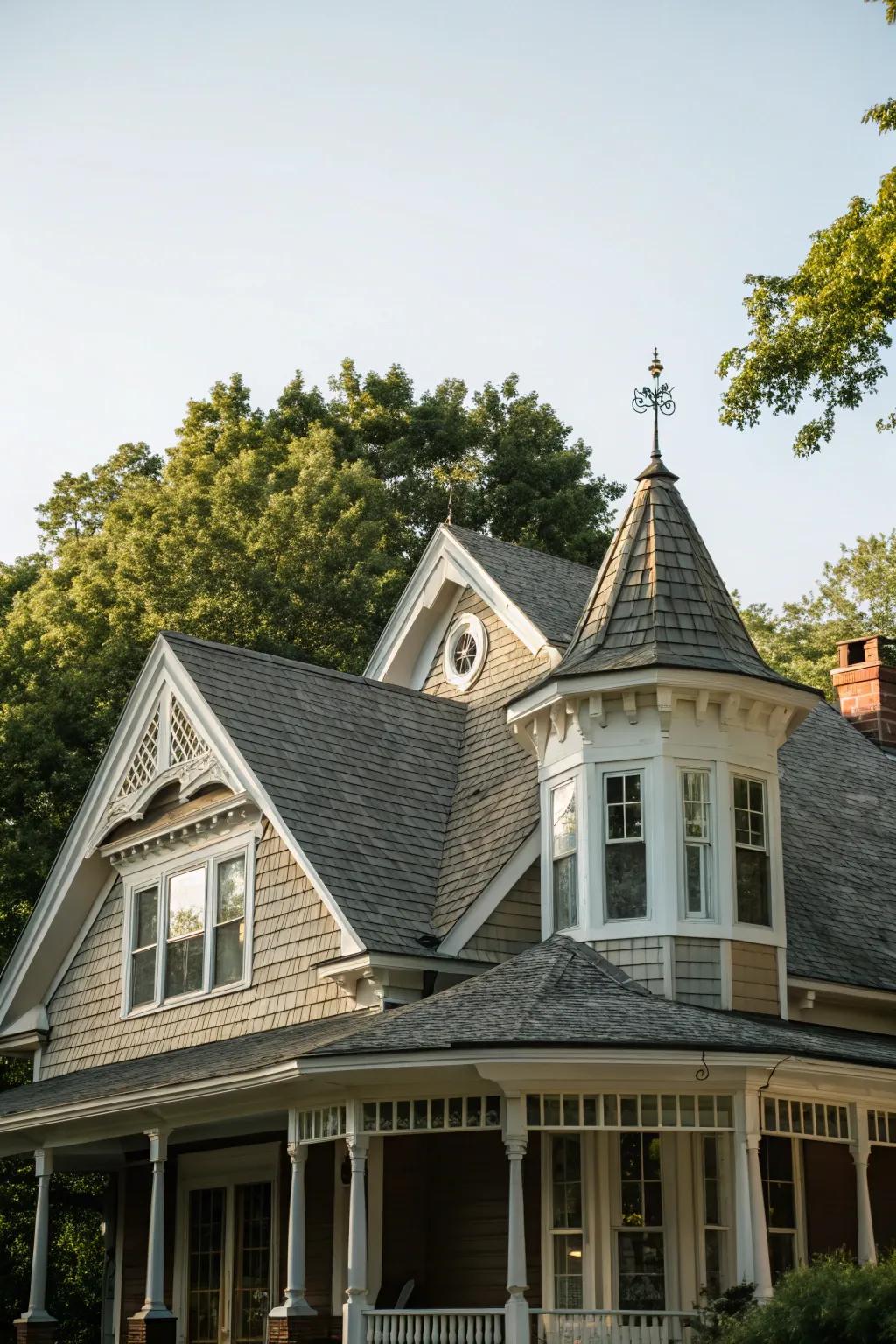 A peaked roof introduces architectural appeal to your home.