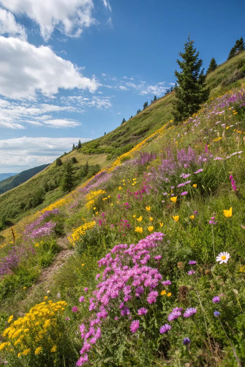A wildflower meadow infuses allure and ecological diversity into your front yard.