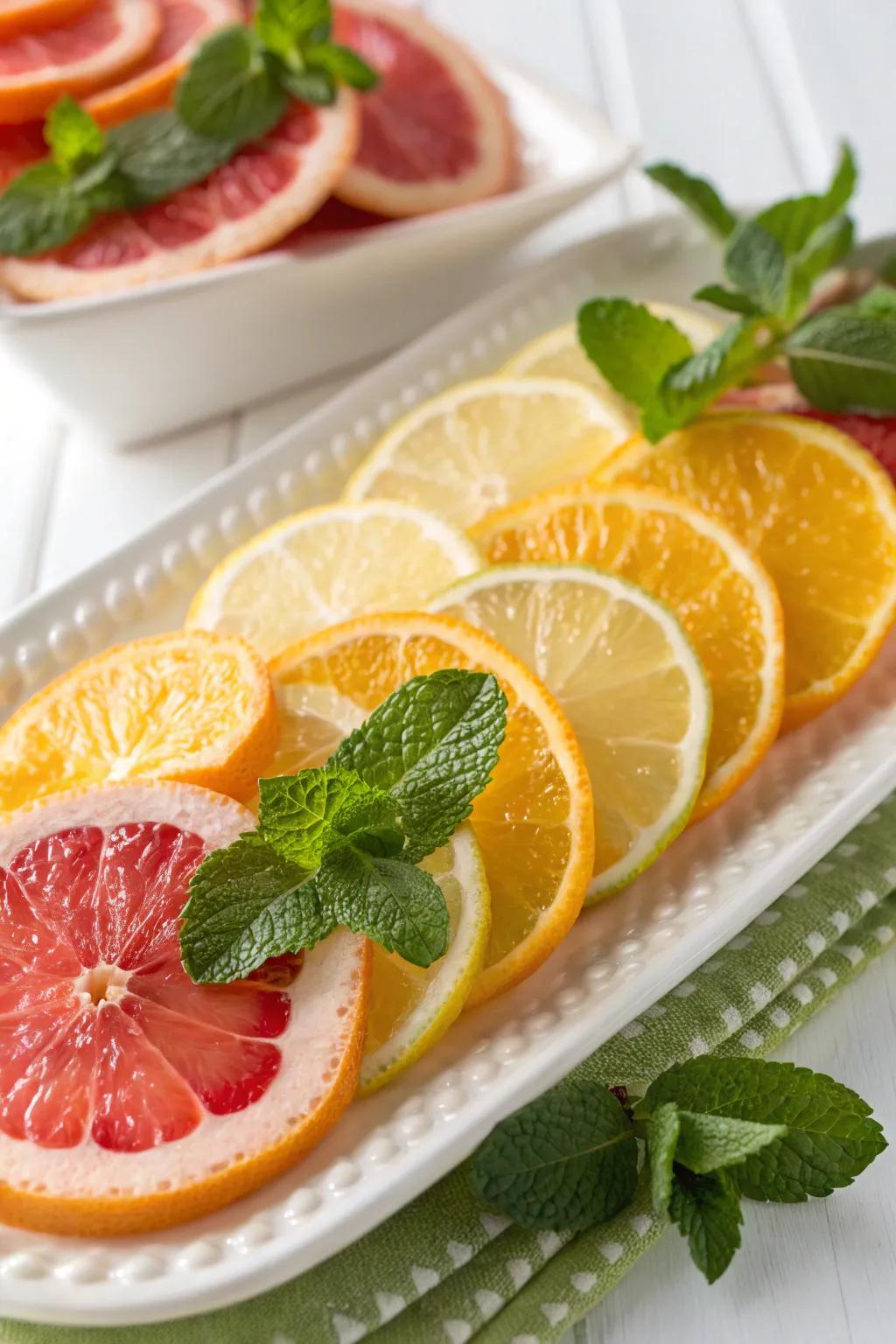 A citrus arrangement that explodes with vibrancy and freshness.