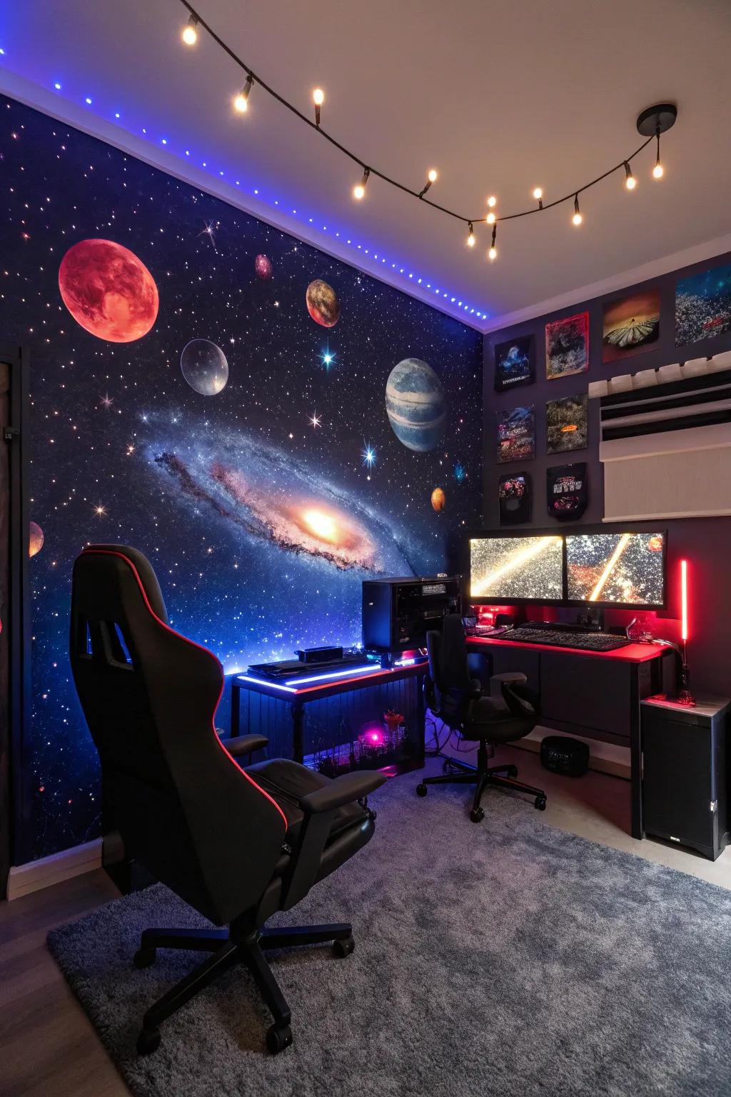 A themed design can metamorphose your gaming room into another realm.