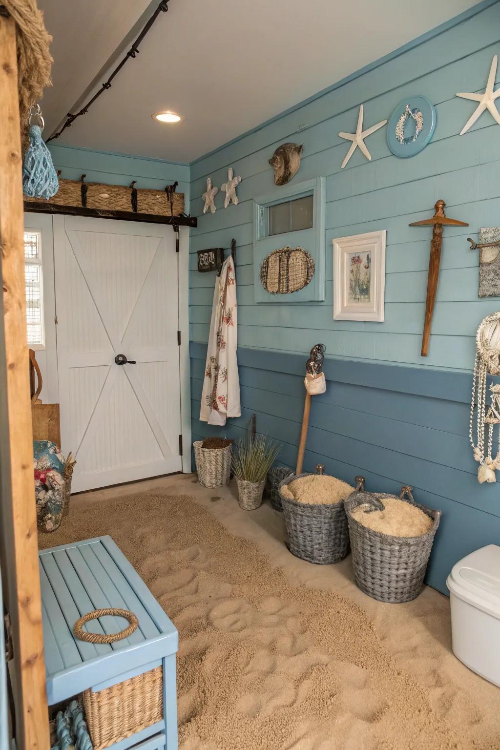 Bring the coast into your home with a beach-themed bathroom design.