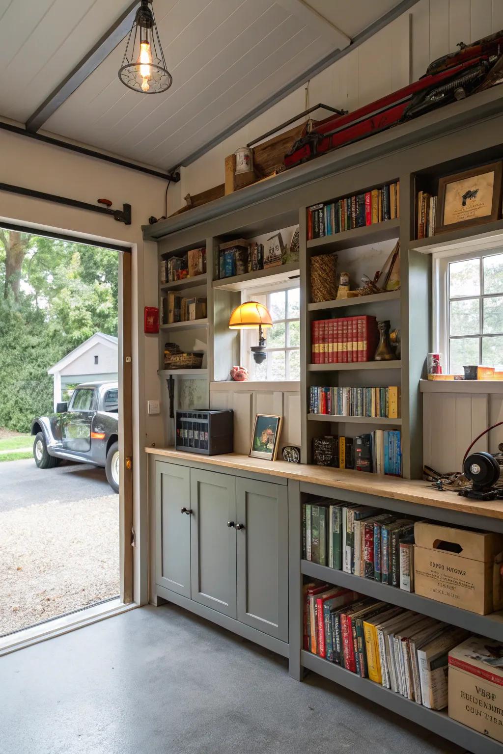 Maintain an organized and chic space with open shelving.