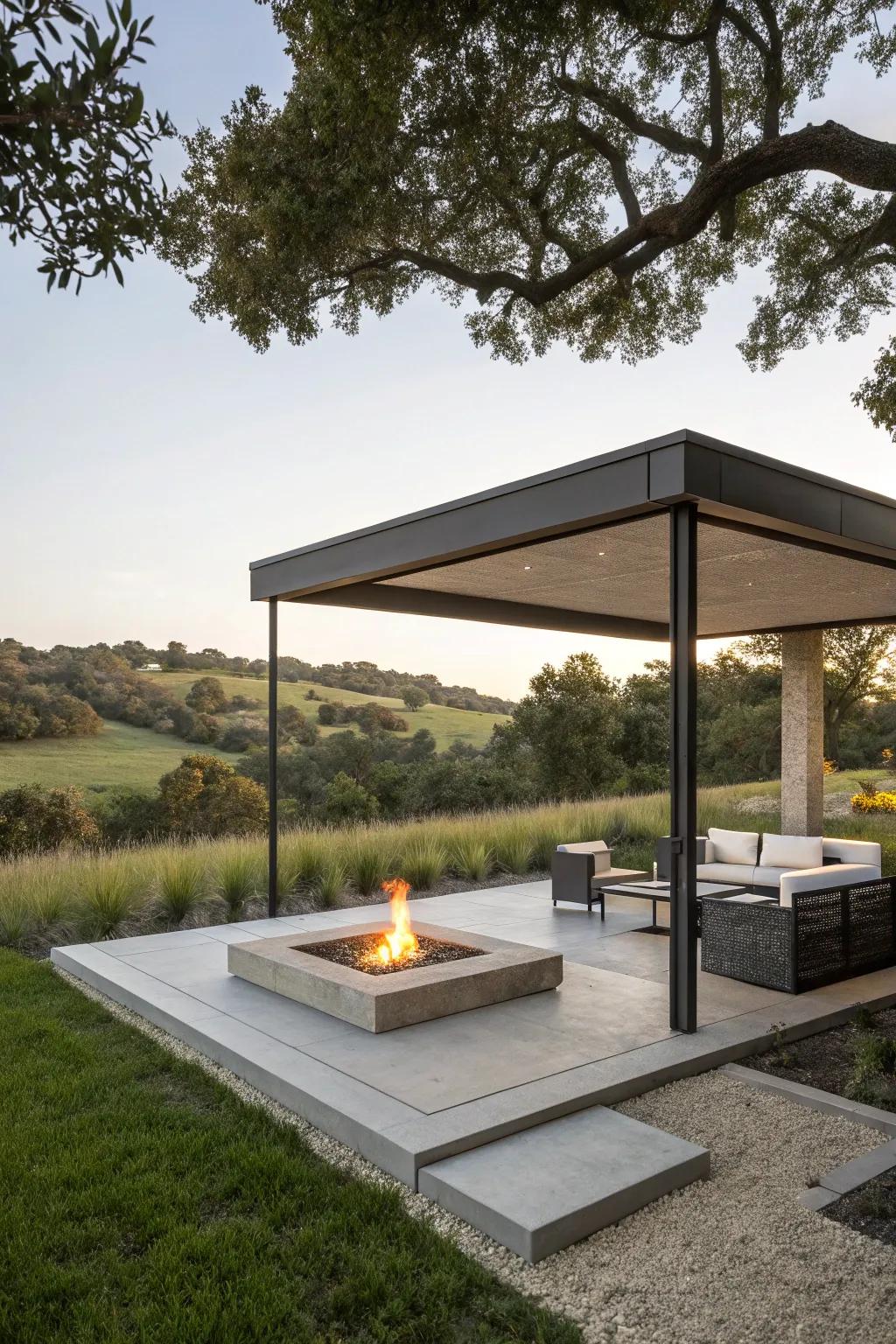 Embrace contemporary minimalism for a chic outdoor area.