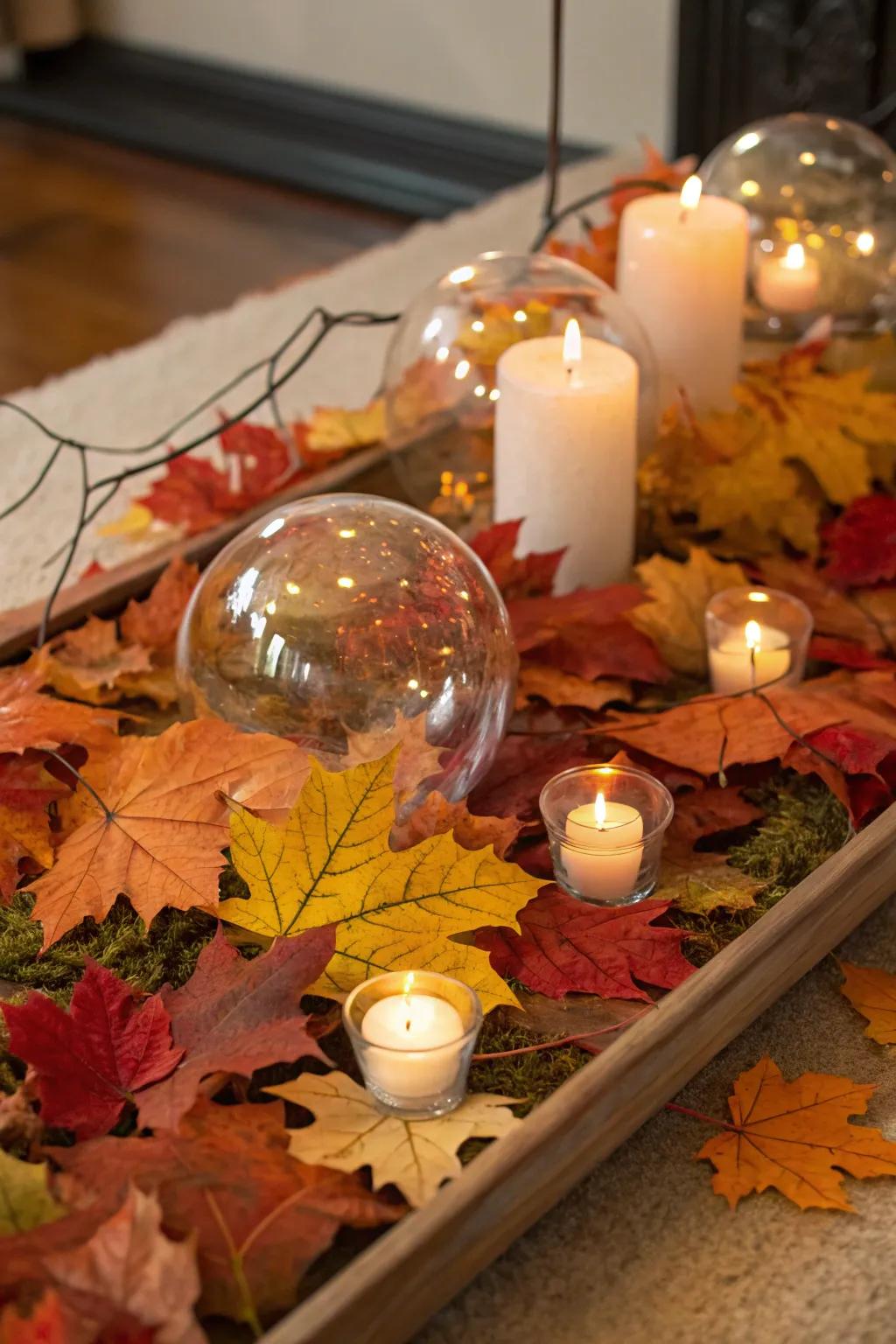 Celebrate the seasons with touches of glass orbs.