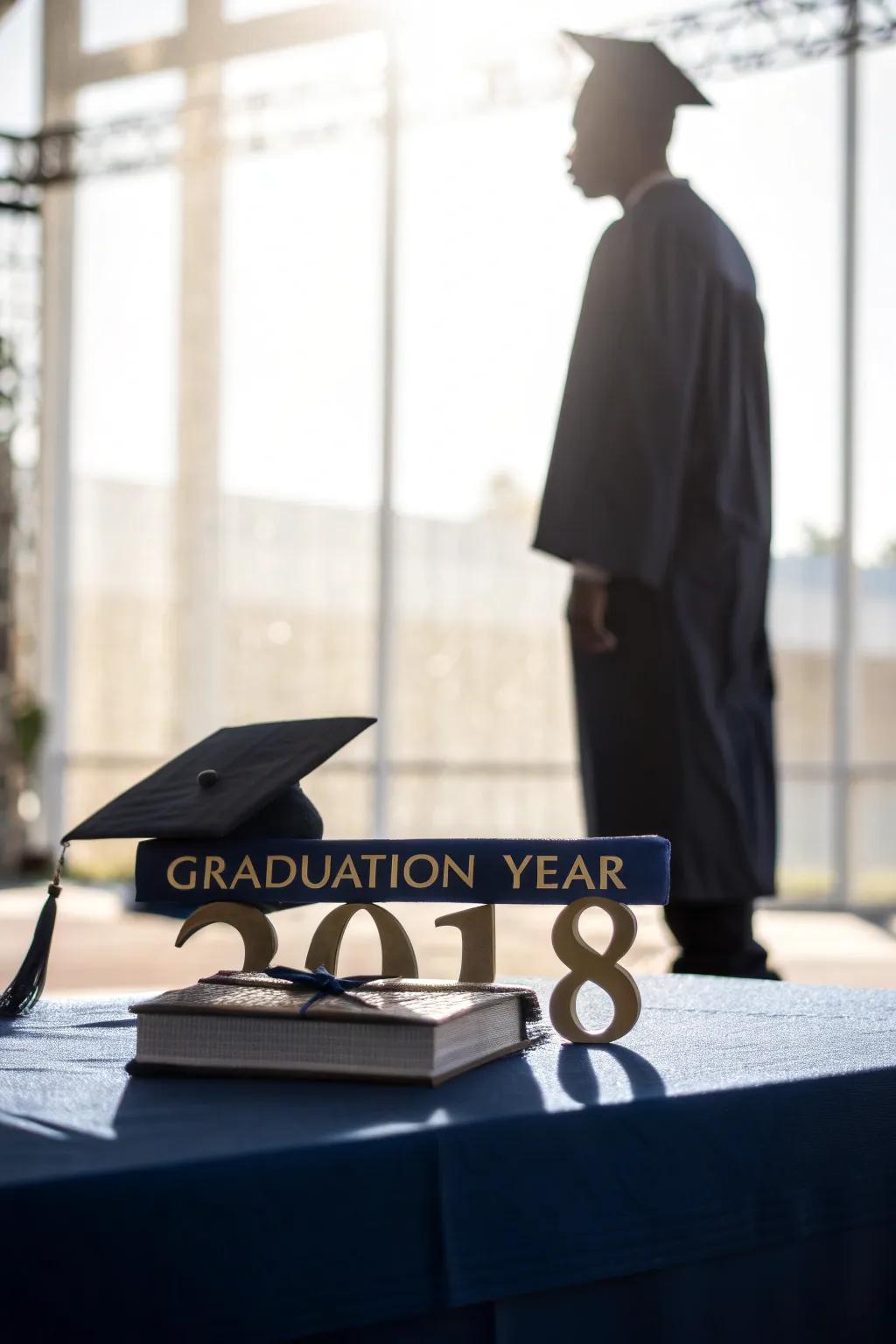 Personalized outline centerpieces adding a unique flair.
