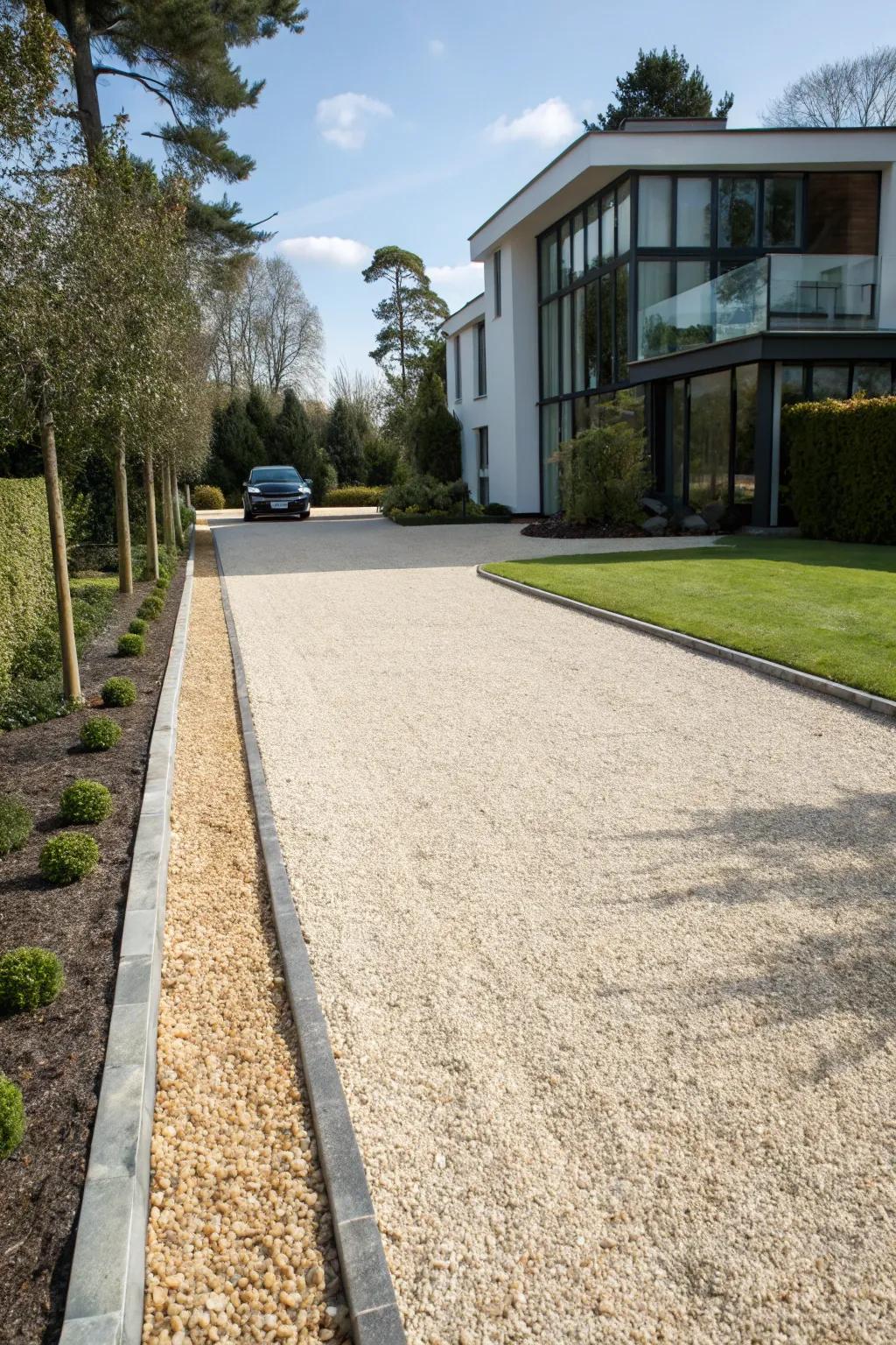 Traditional edging bestows a refined and structured visual.