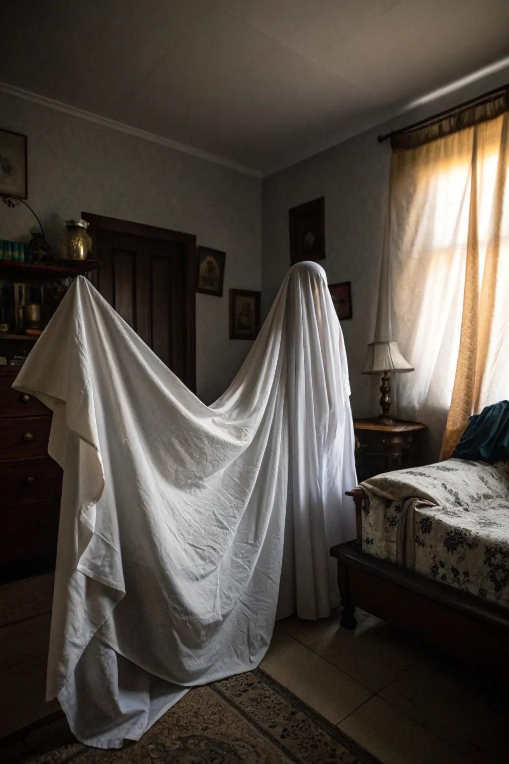 Simple drapery can create a spectral effect ideal for Halloween.