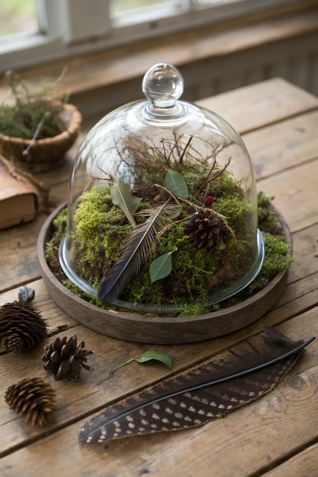 A display cover featuring untamed components for a woodland-esque atmosphere.