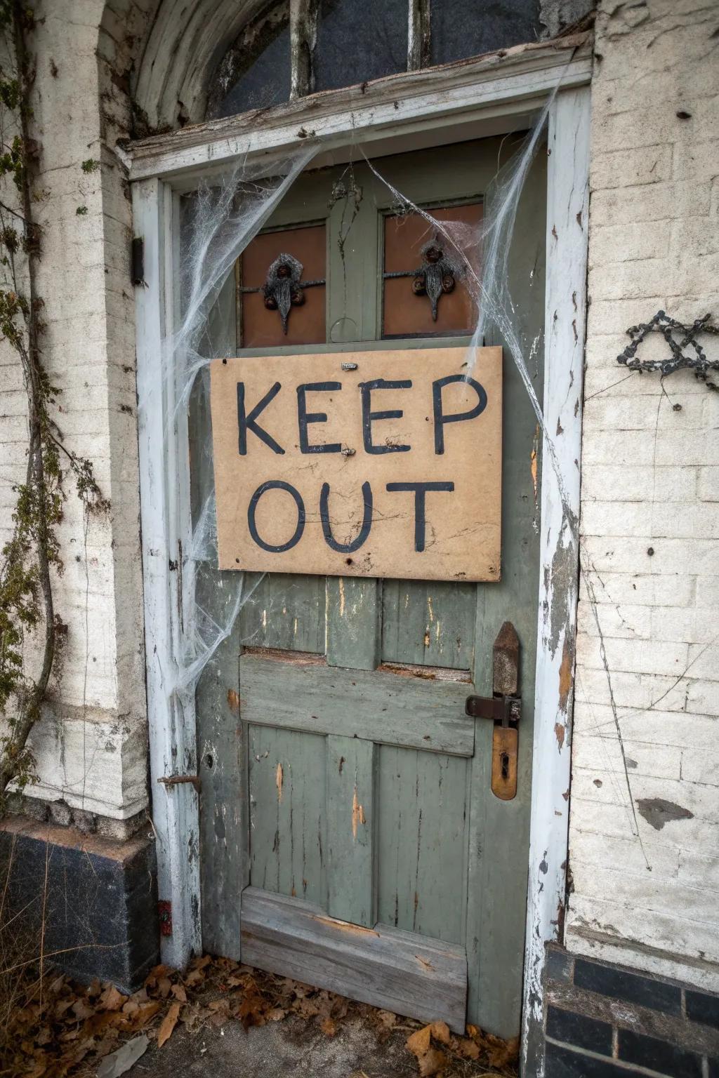 Alert visitors to the haunted happenings within.