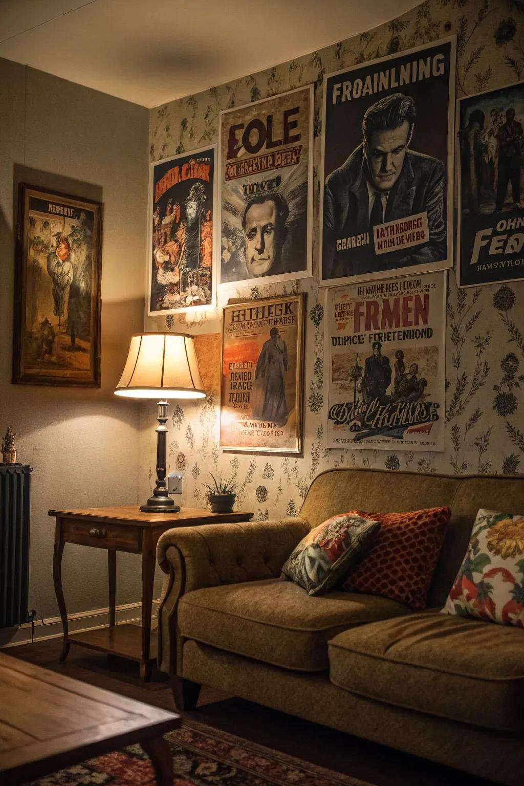 Retrospective horror posters introduce classic allure to your decorative scheme.