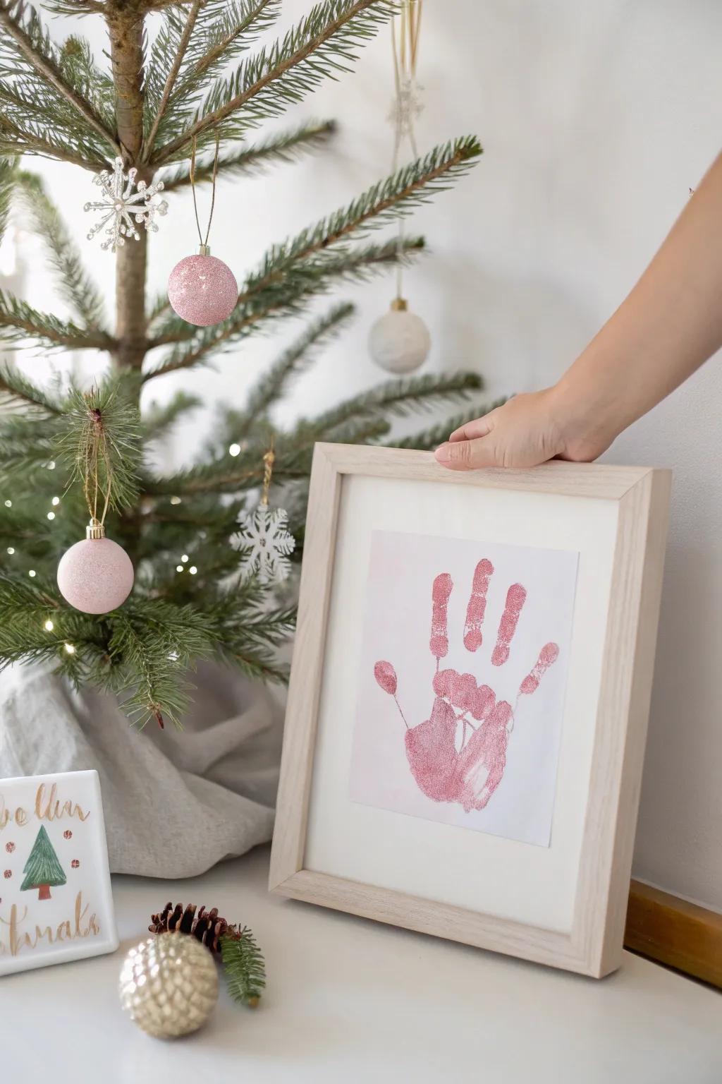 Capture the magic of the holidays with baby's handprint art — a keepsake to treasure forever.