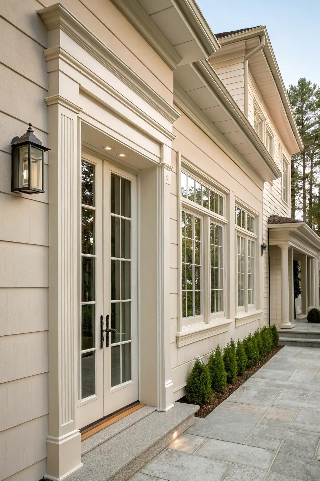 Details that match doors and windows create architectural consistency.