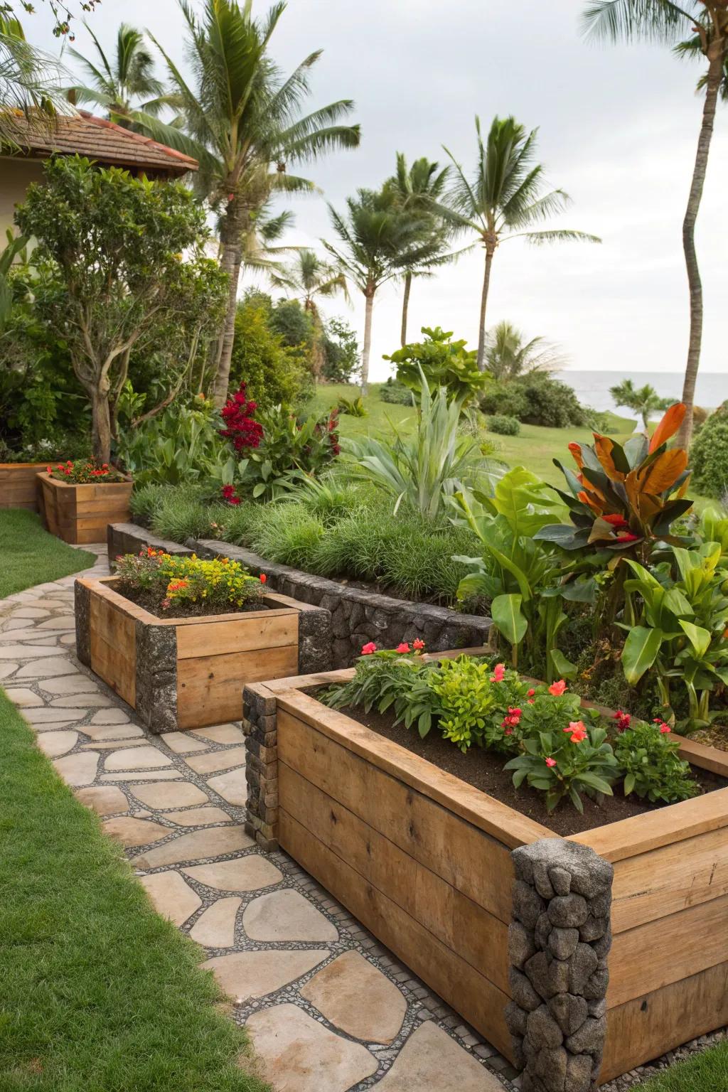 Natural parts heighten the garden’s innate charm.
