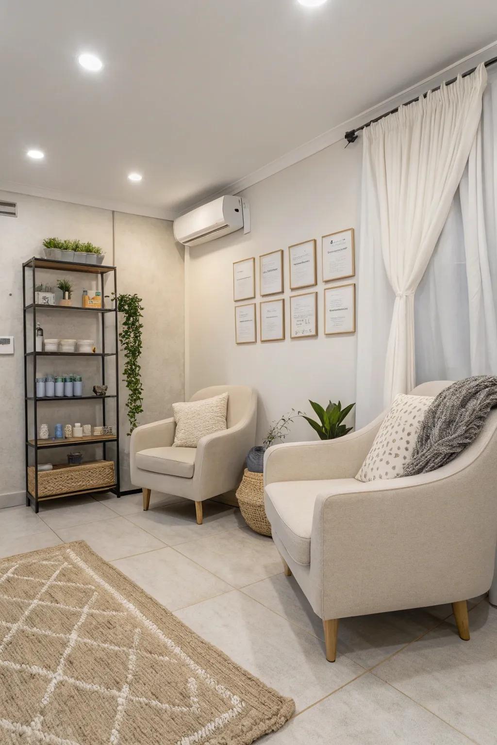 Less is more when it comes to creating a serene salon environment.