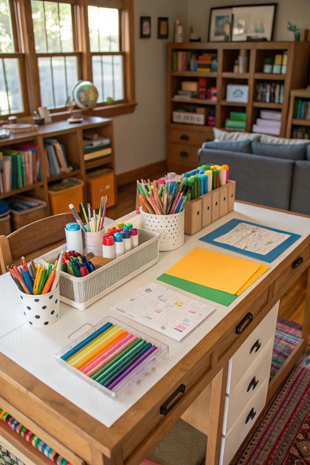 An artistic corner nurturing creative expression.