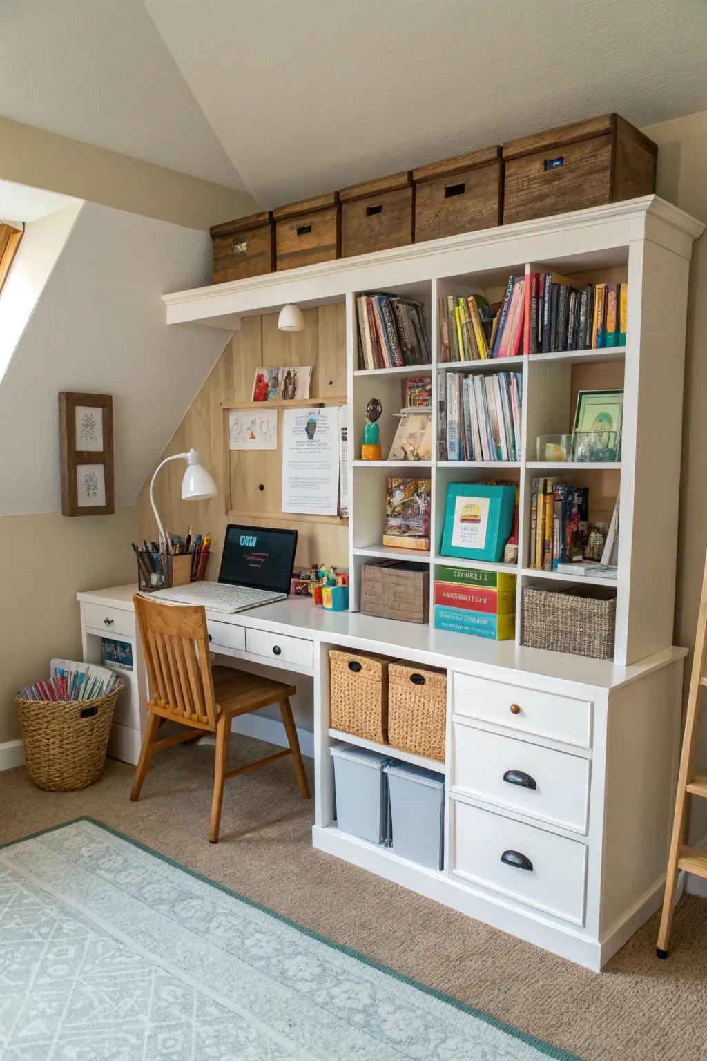 Multi-use furniture adds usefulness and style to any homeschool space.