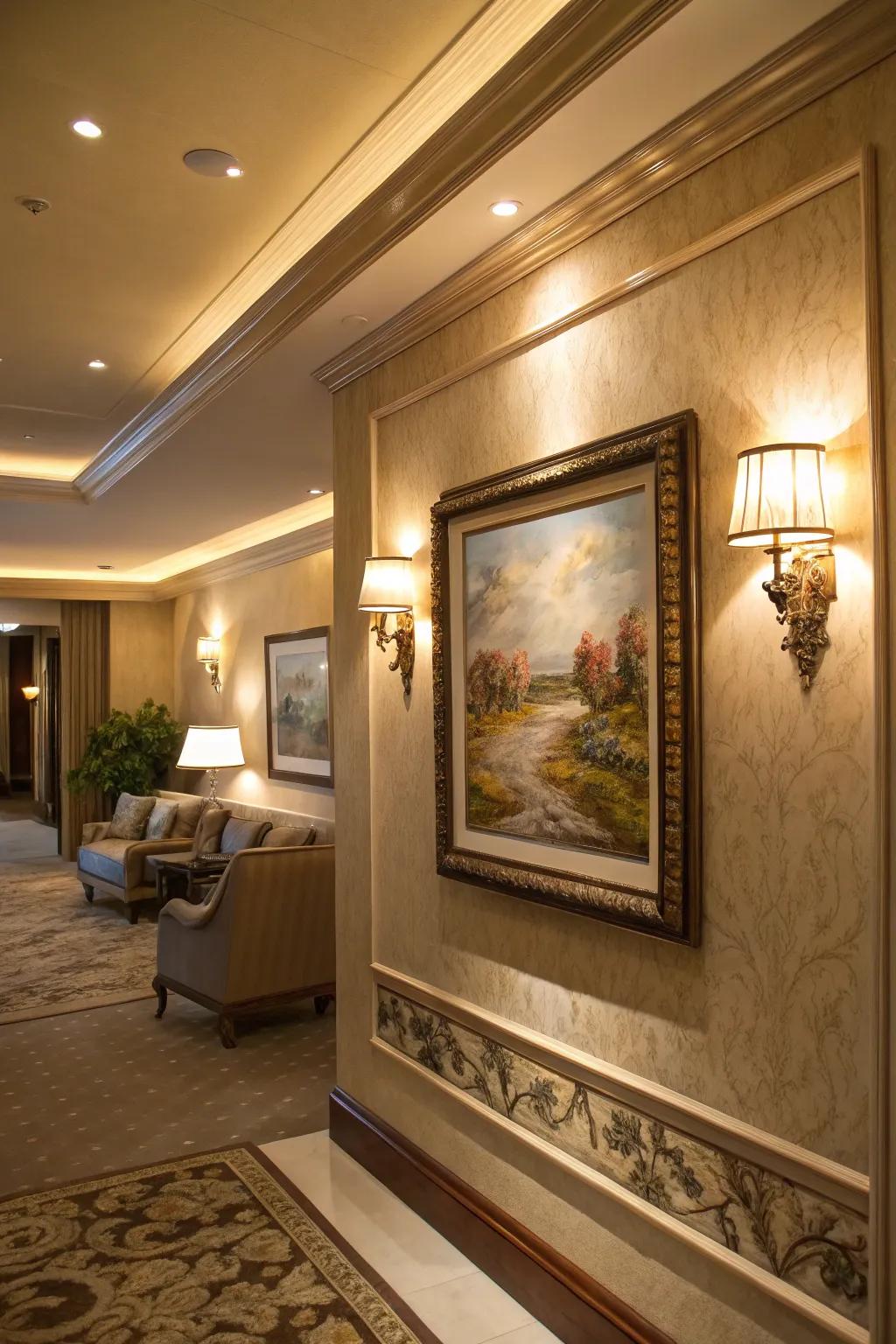 Illumination enhances the elegance of your walls