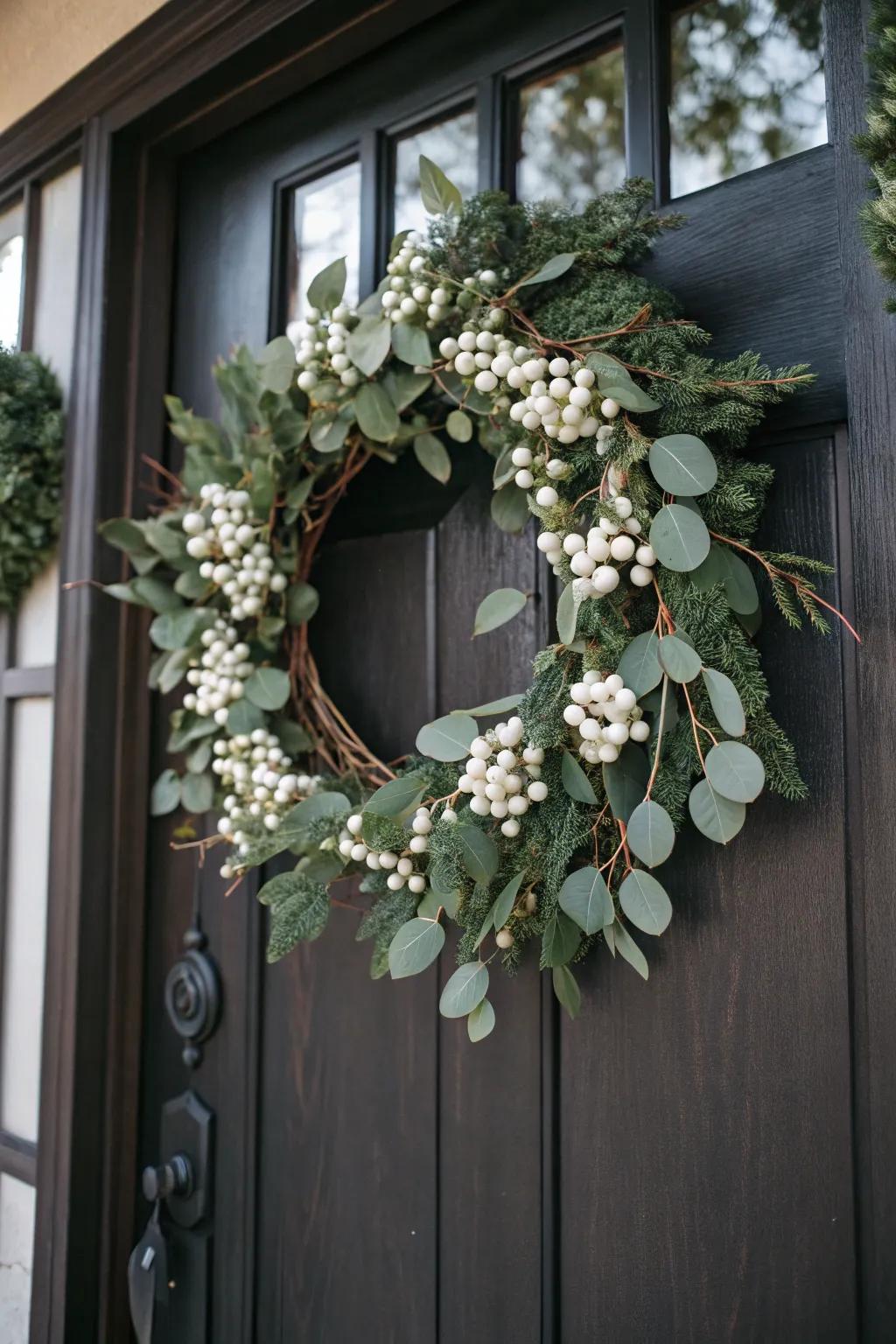 An elegant wreath presenting a minimalist touch.
