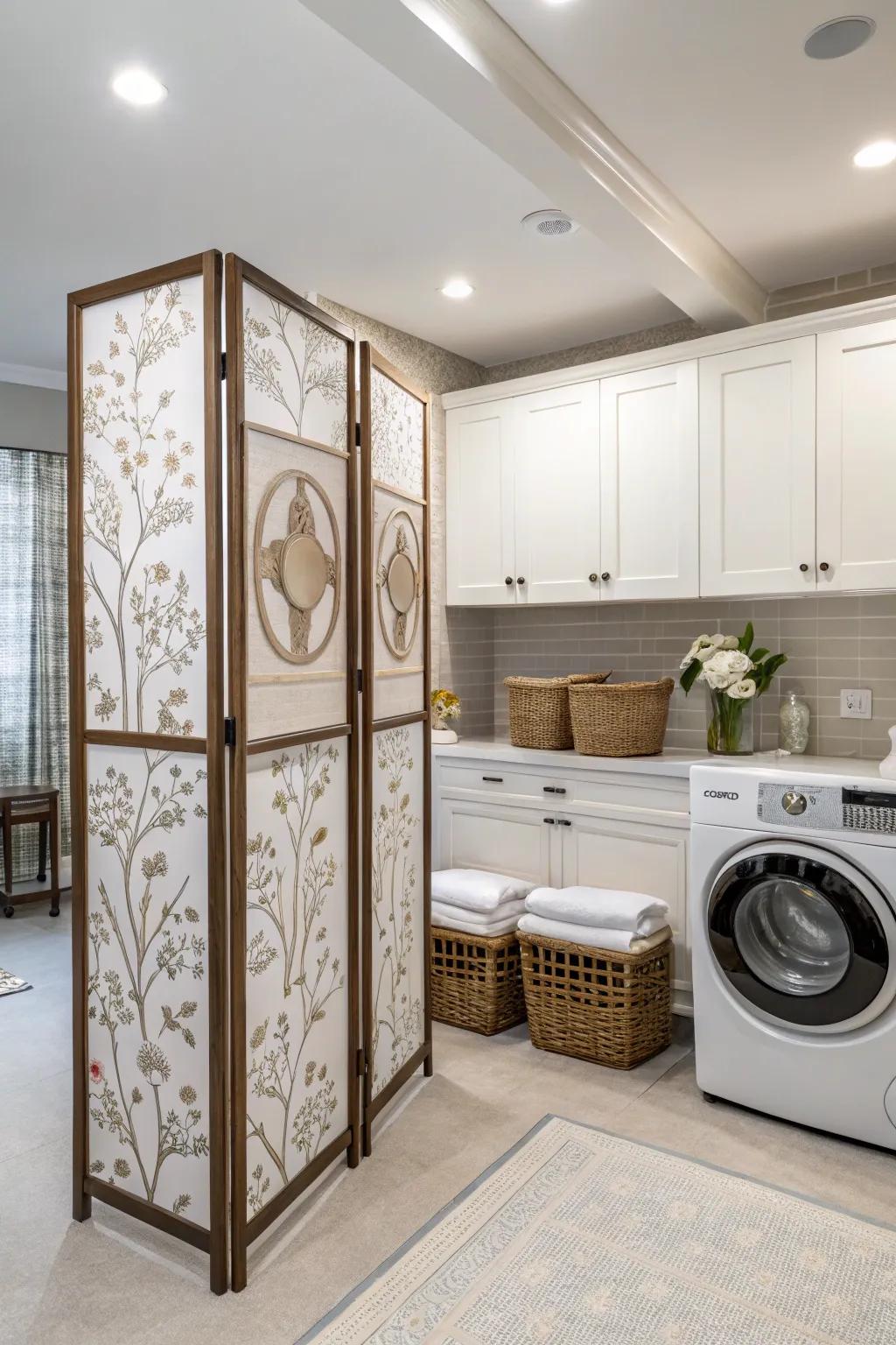 Folding screens are stylish and flexible concealment options.