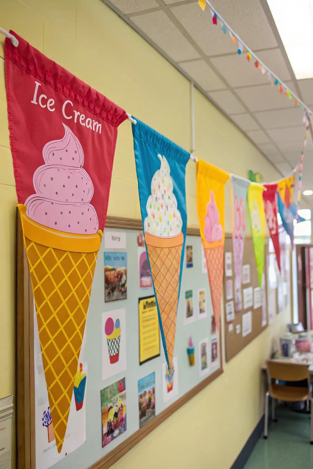 Brighten your board with frozen treat-shaped flags.