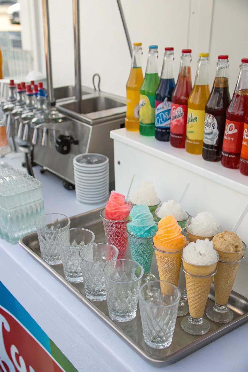 An ice cream nectar station that introduces a fizzy delight to every event.