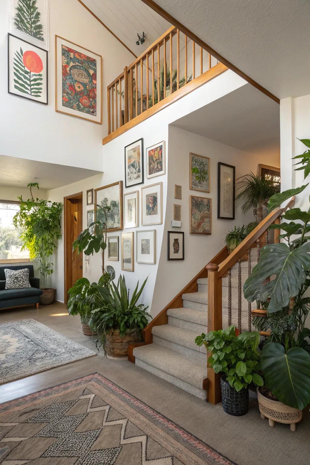 Employ artwork and flora to infuse personality and vibrancy into your home.