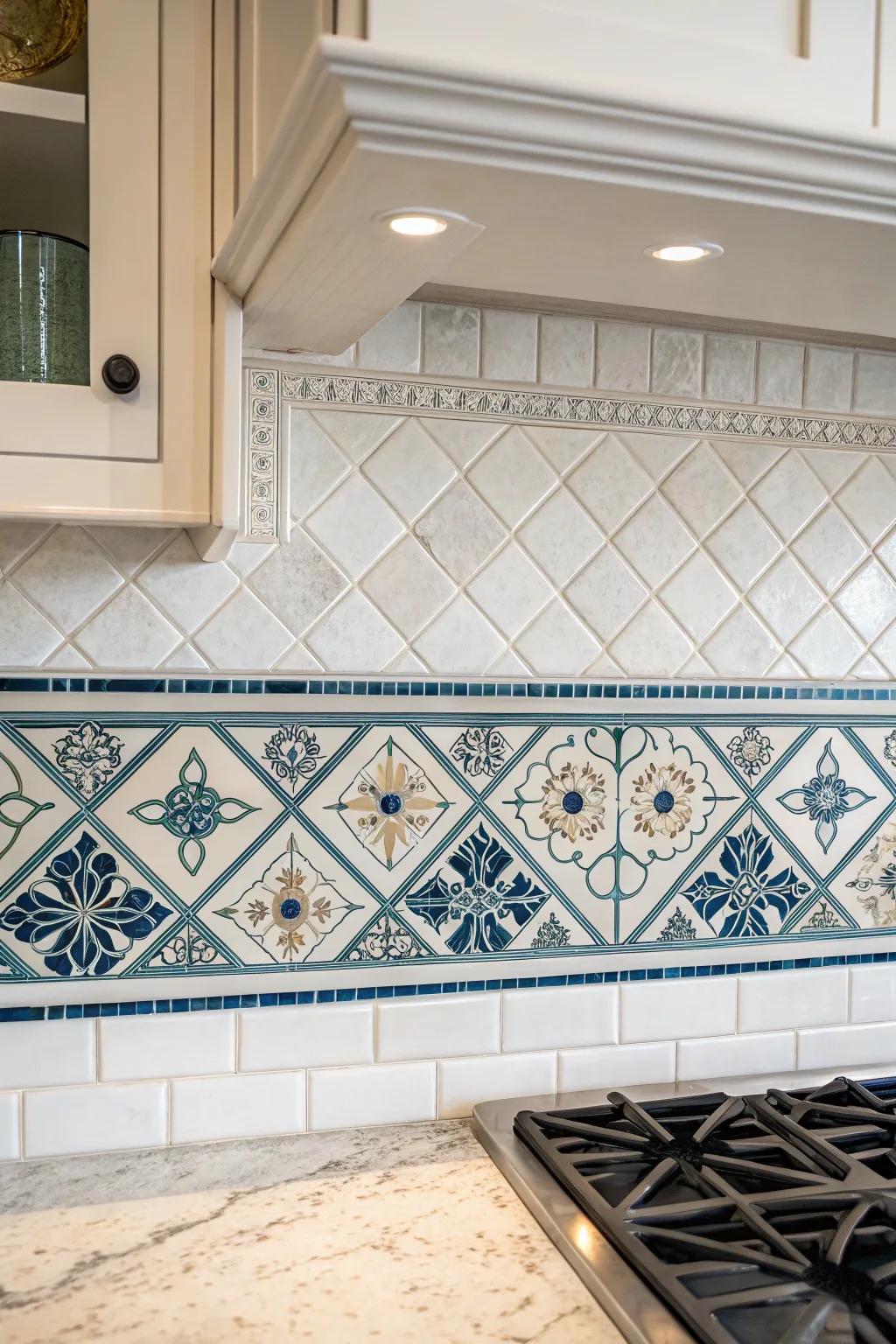 Borders impart a polished touch to your kitchen's aesthetic.