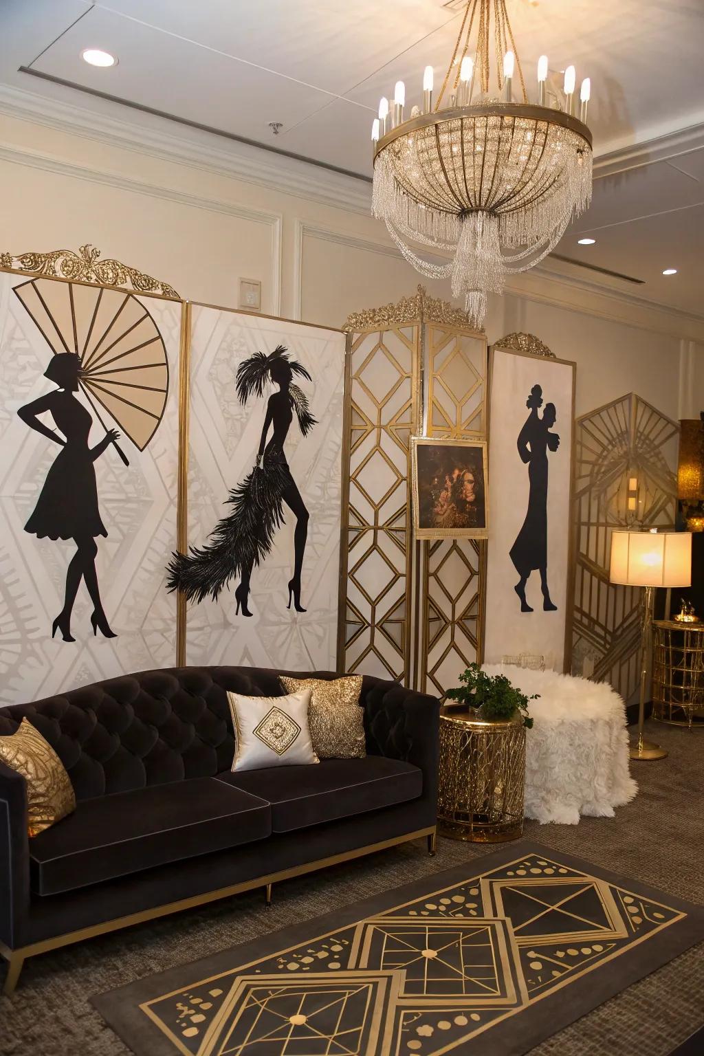 Flapper shapes bring a playful, nostalgic essence to the decor.