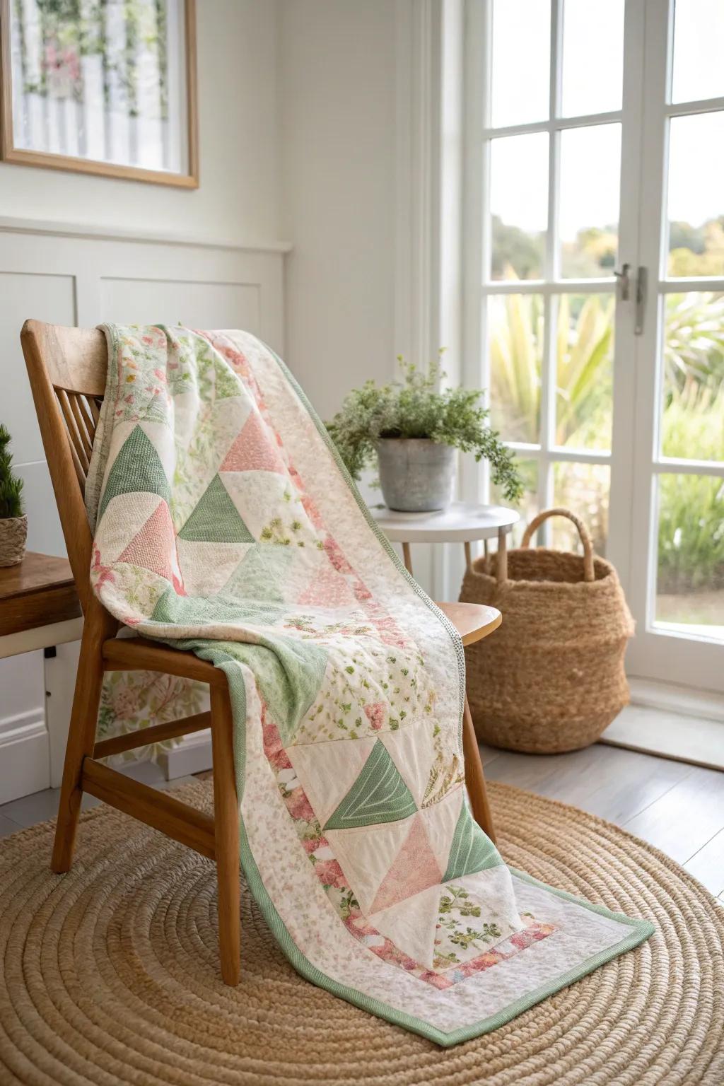 Enter serenity via our 'Botanical Pathway' quilt—wherein artistry converges with nature's sophistication.
