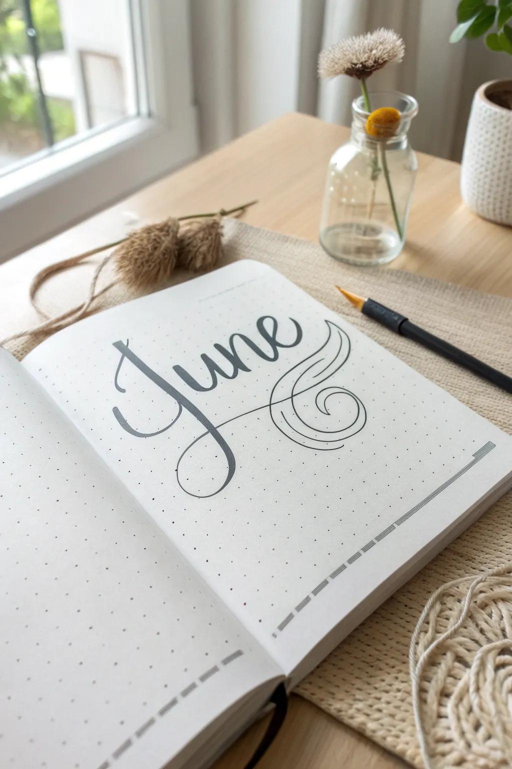 Celebrate the craft of calligraphy this June, bringing a hint of refinement to your journal.