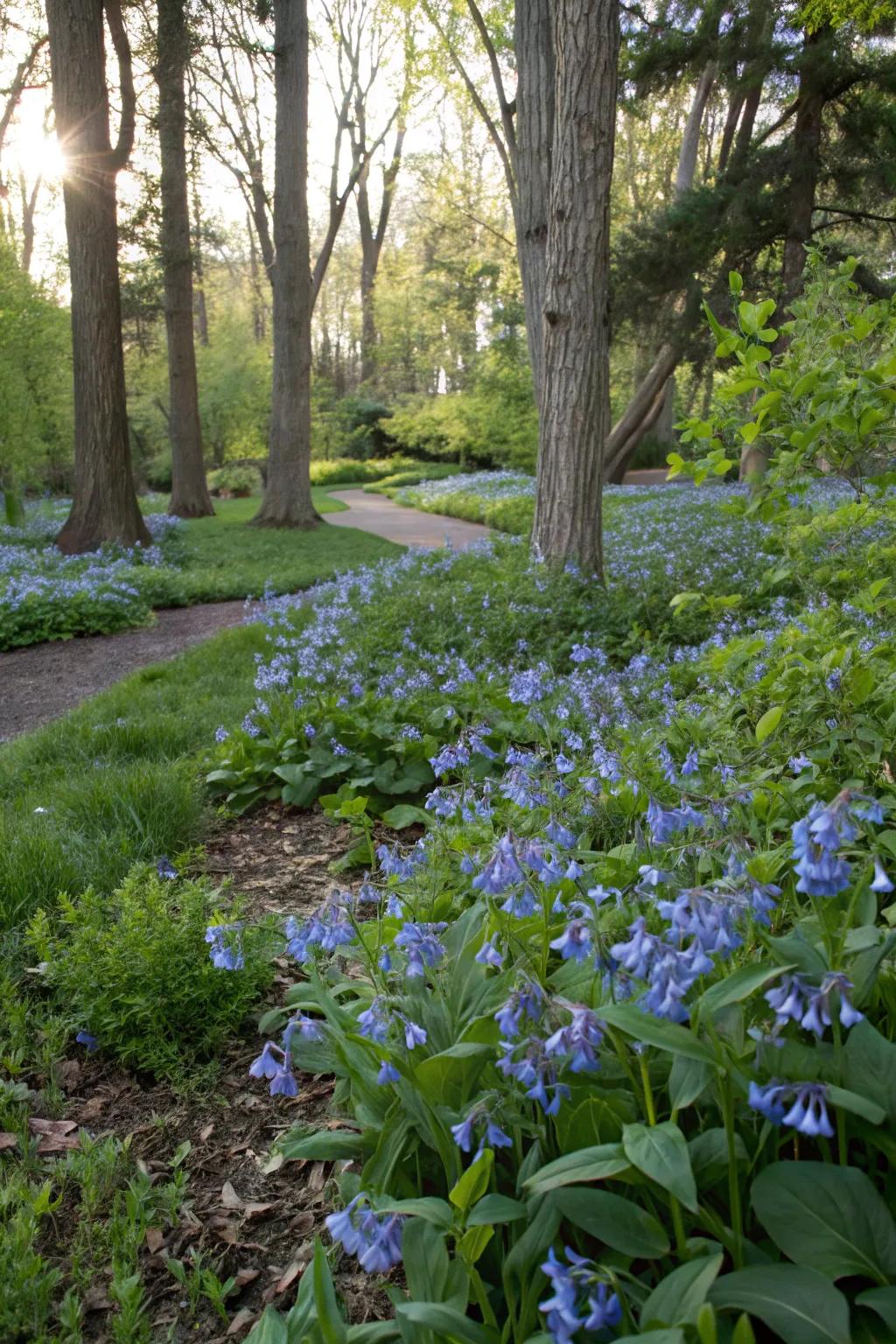 Azure Bells adding charm to shaded gardens.