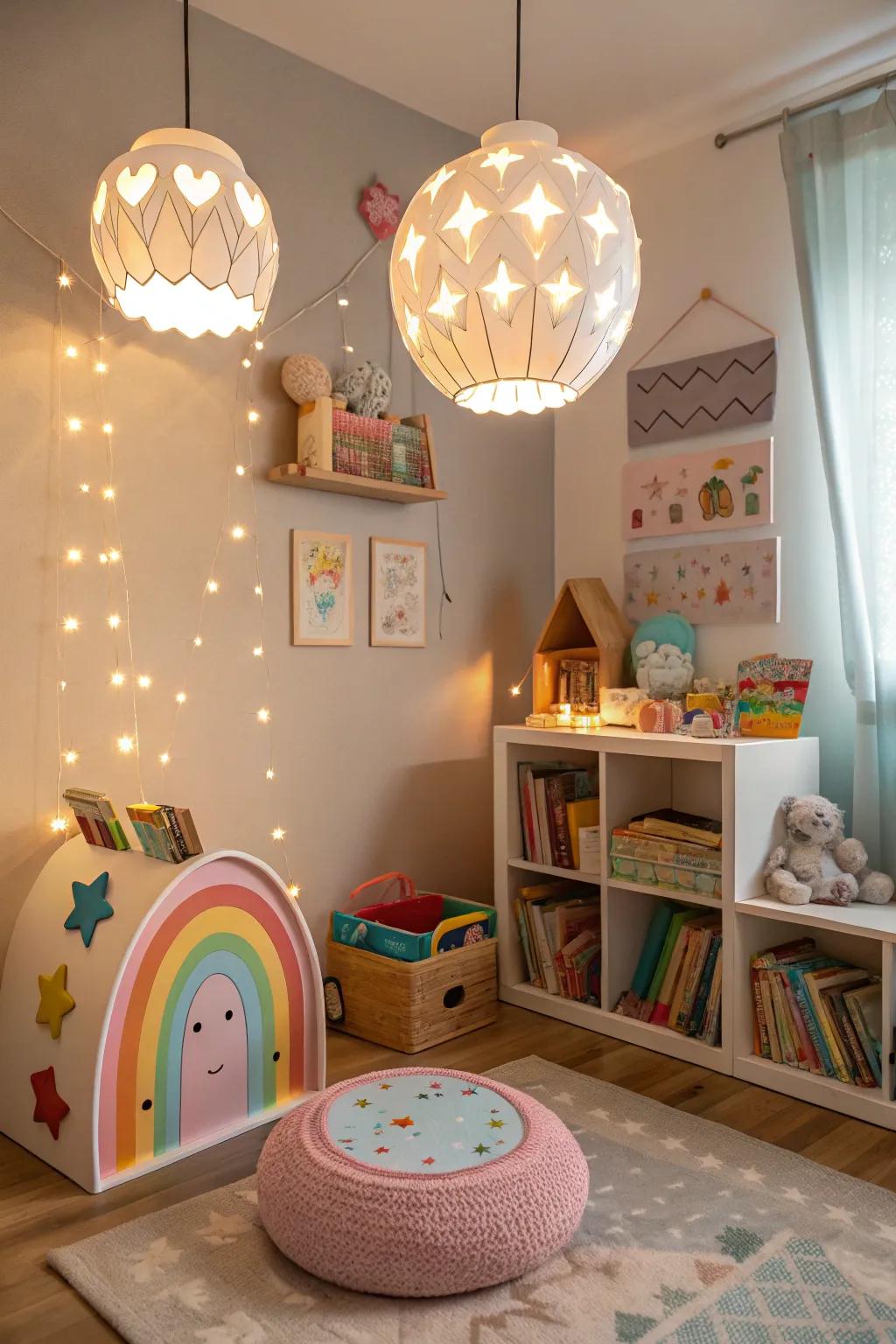 Illumination that adds a magical element to this inviting setting.