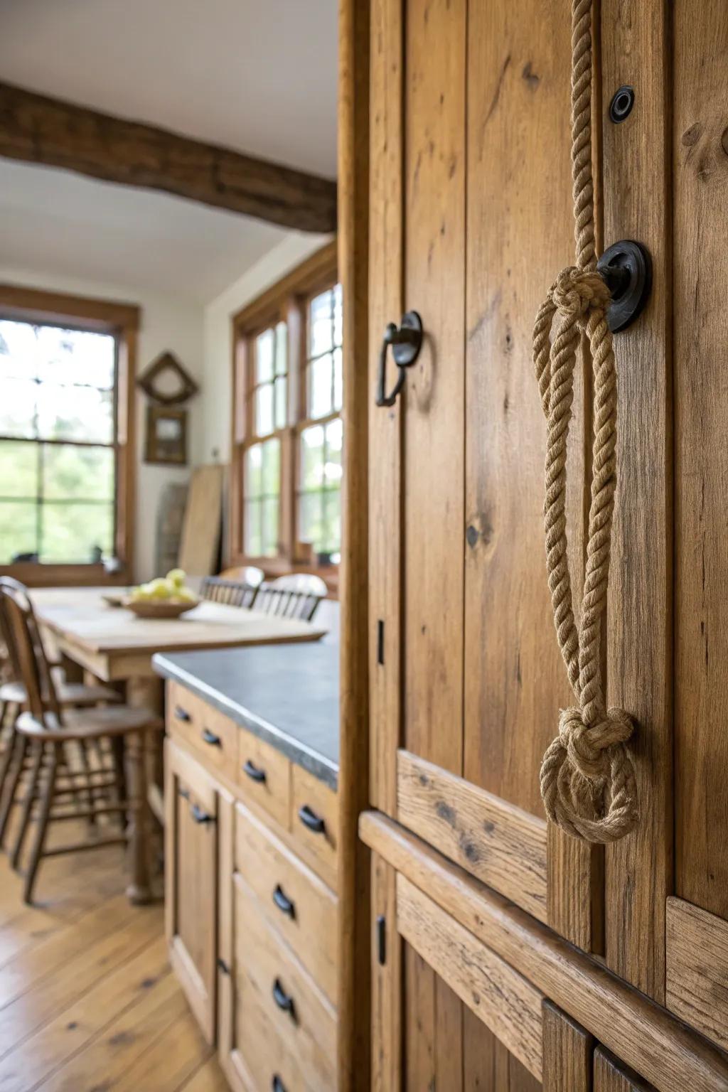 Down-to-earth cable pulls that bestow a handmade sensation to ranch kitchens.