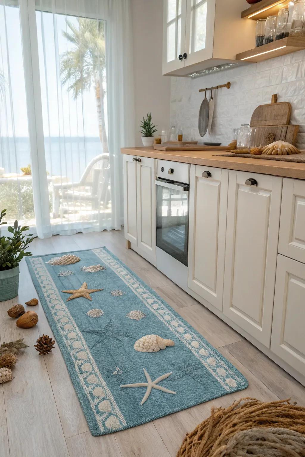Sky tones bring a calming seaside vibe to your kitchen.