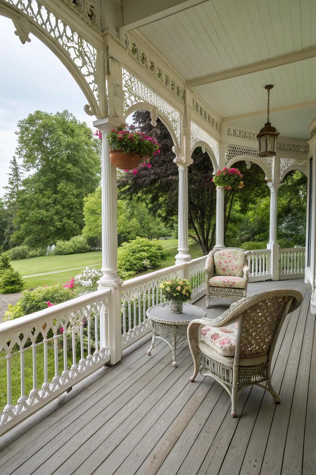 Refined trim and moldings enhance this traditional deck design.