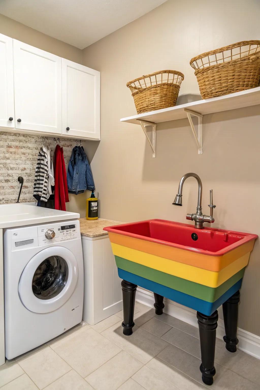 Bright fixtures add a pop of color and personality.