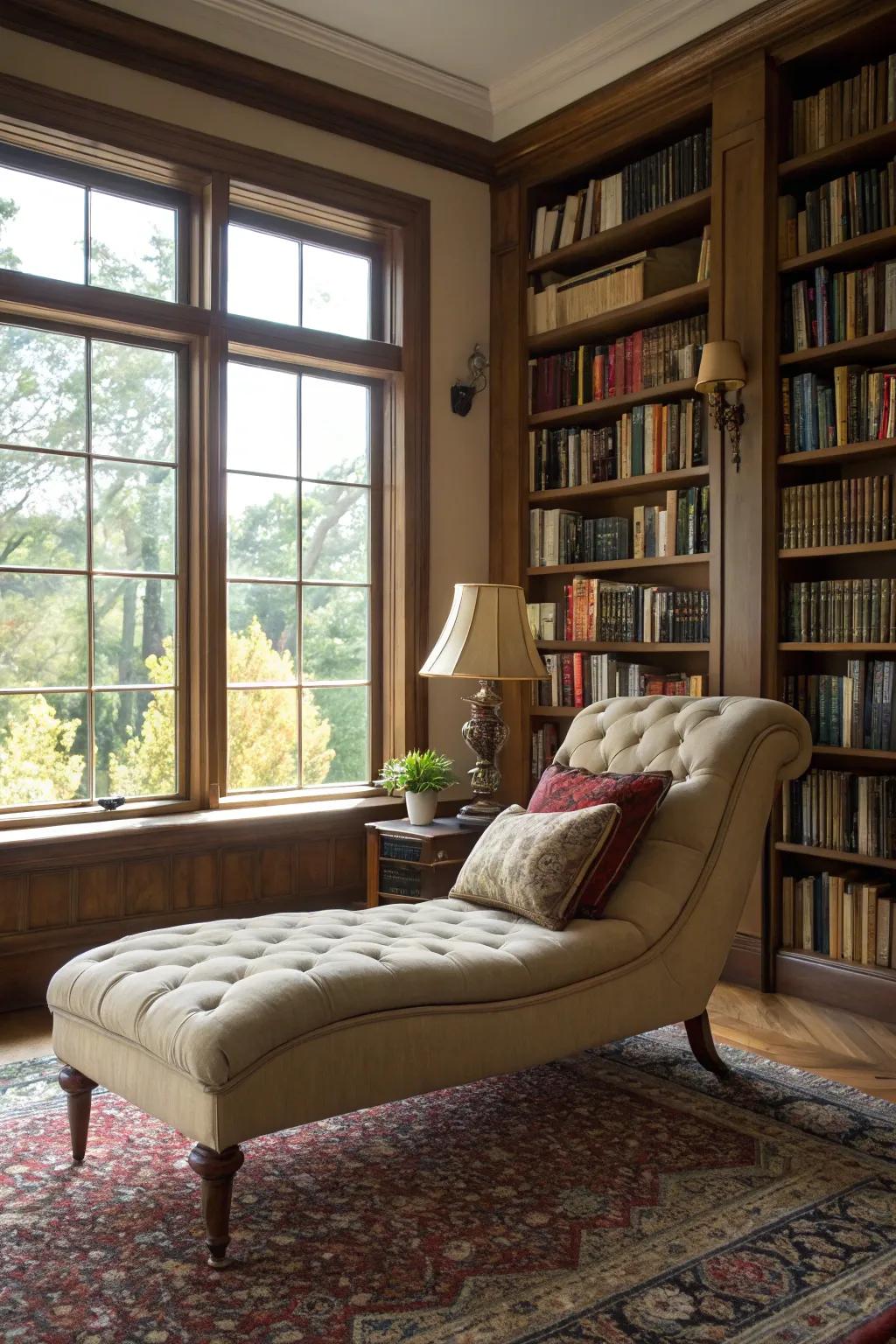 A cozy daybed for relaxation.