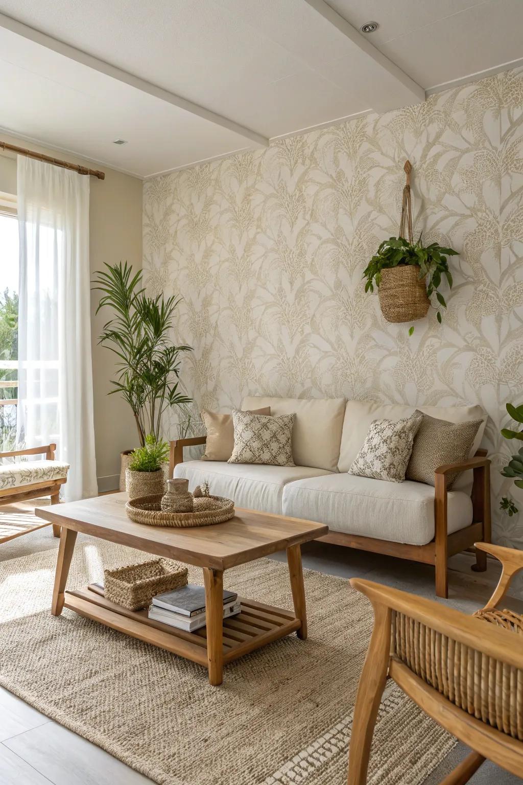 Earthy tones offer a versatile, peaceful backdrop.