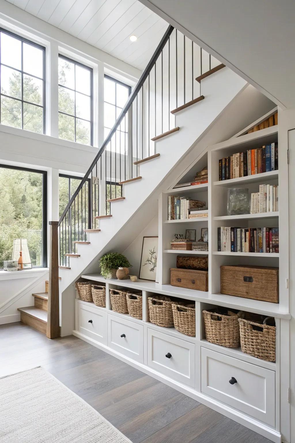 Clever storage options that keep a loft organized and spacious.