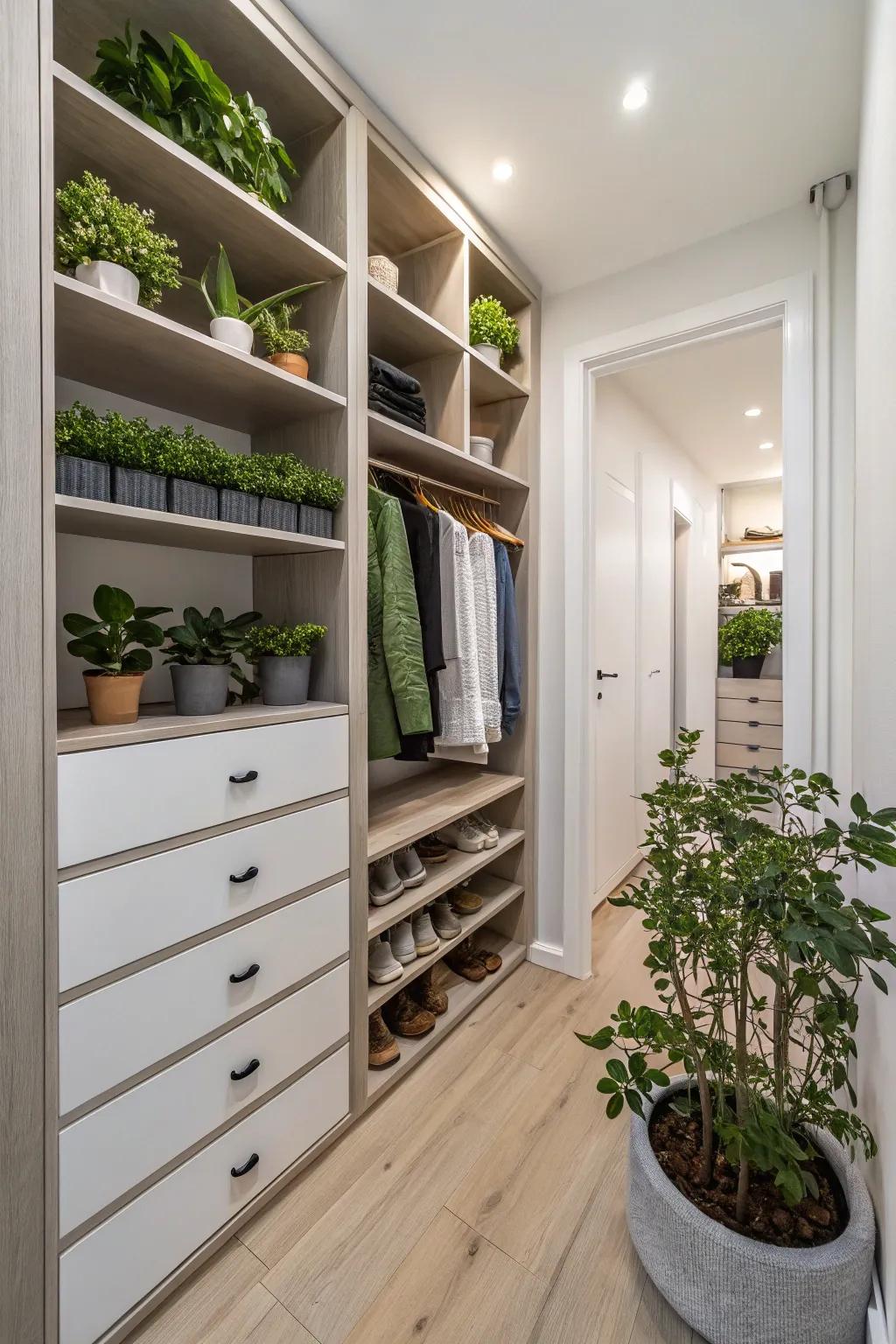 Greenery infuses brightness and warmth.