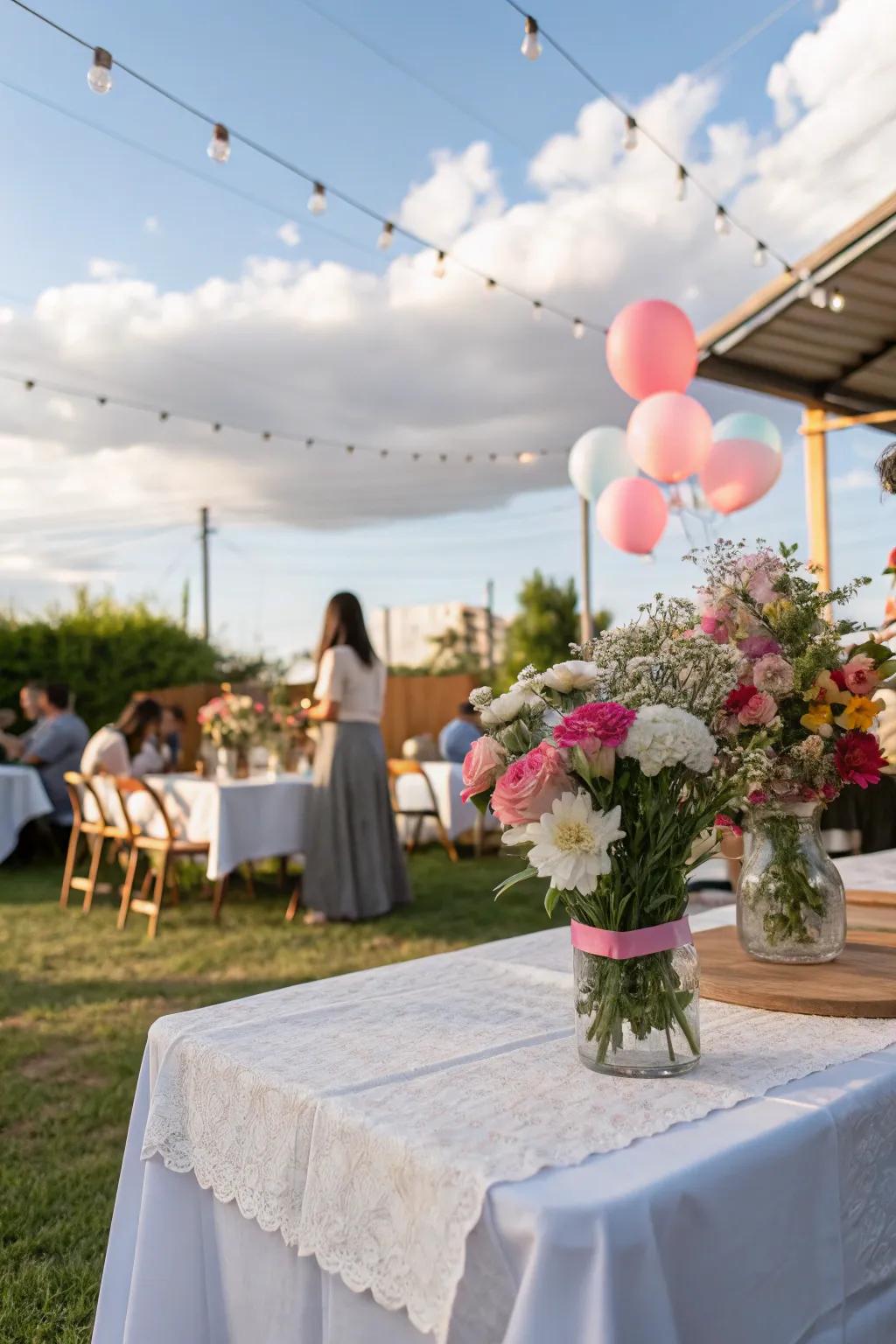 Set the stage with simple, elegant table settings.