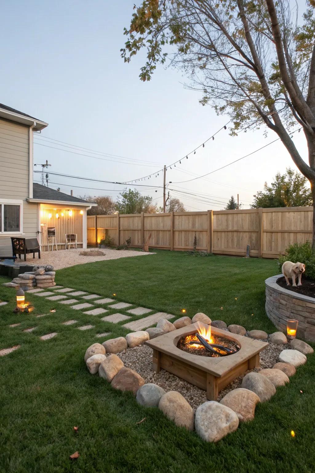 A relaxing hearth spot that complements an animal-friendly atmosphere.