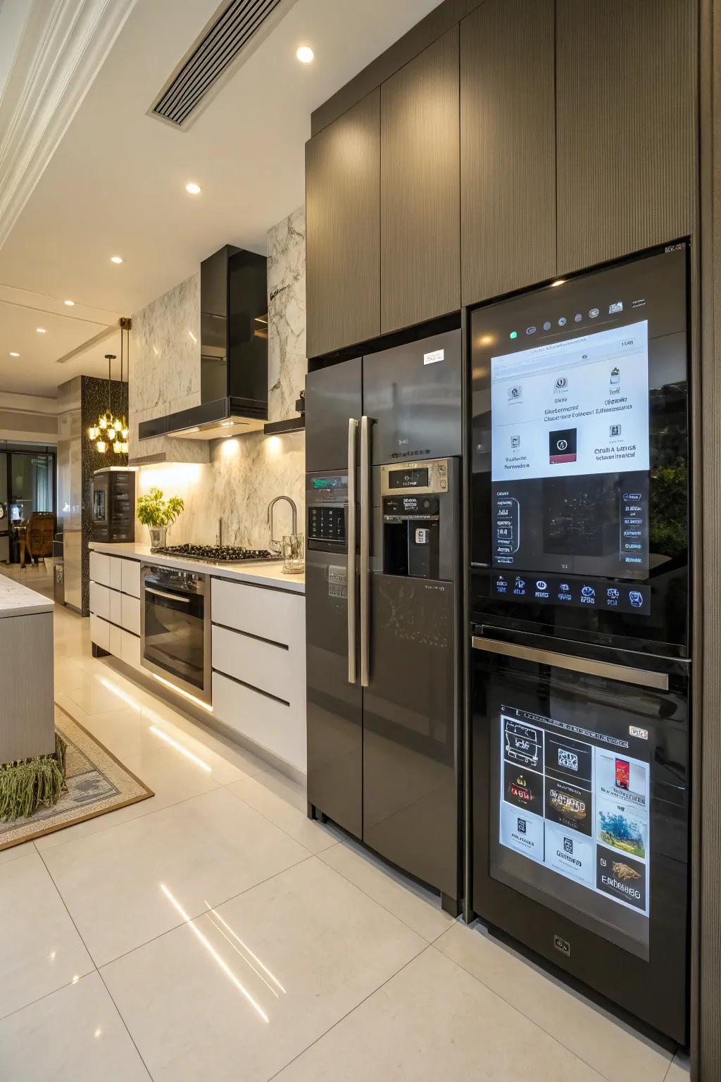 Smart technology seamlessly incorporated into the kitchen.